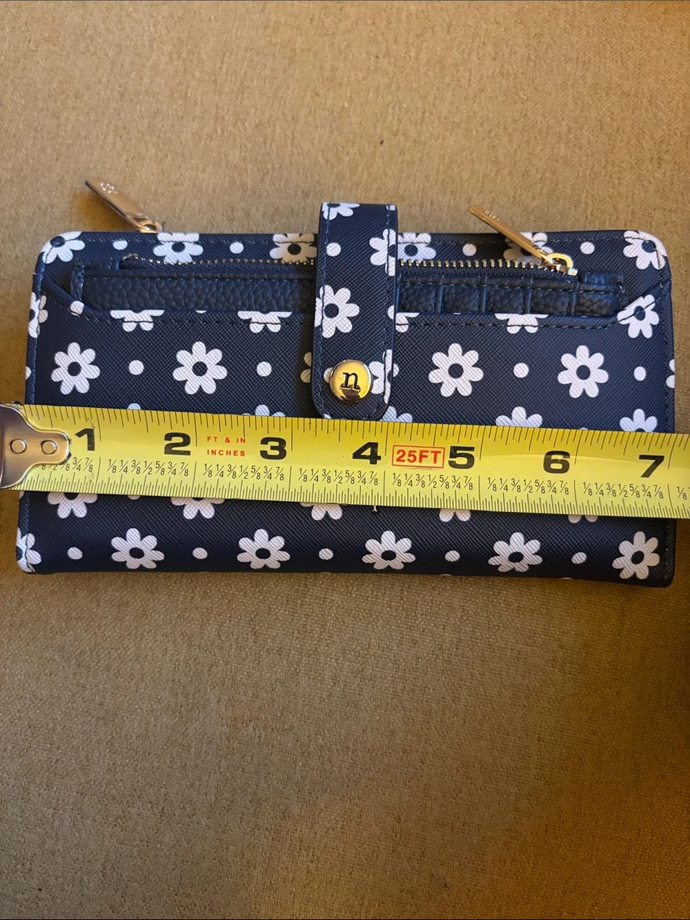 Nanette Lepore Navy White Daisy Continental Wallet